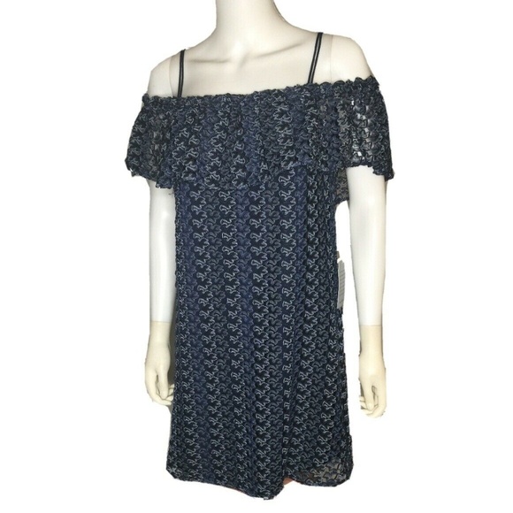 GREYLIN Nordstrom Blue Lace Off Shoulder Dress NWT - Picture 1 of 7